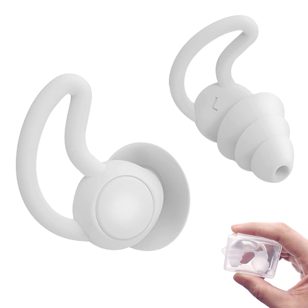 Proberos 1 Pair Ear Plugs for Swimming Sleeping Flight Travel, 3-Layer Shark Fin and Anti-drop Design Reusable Silicone Swimming Ear Plugs for Men Women, Waterproof and Noise Reduction Proberos 1 Pair Ear Plugs for Swimming Sleeping Flight Travel, 3-Layer Shark Fin and Anti-drop Design Reusable Silicone Swimming Ear Plugs for Men Women, Waterproof and Noise Reduction